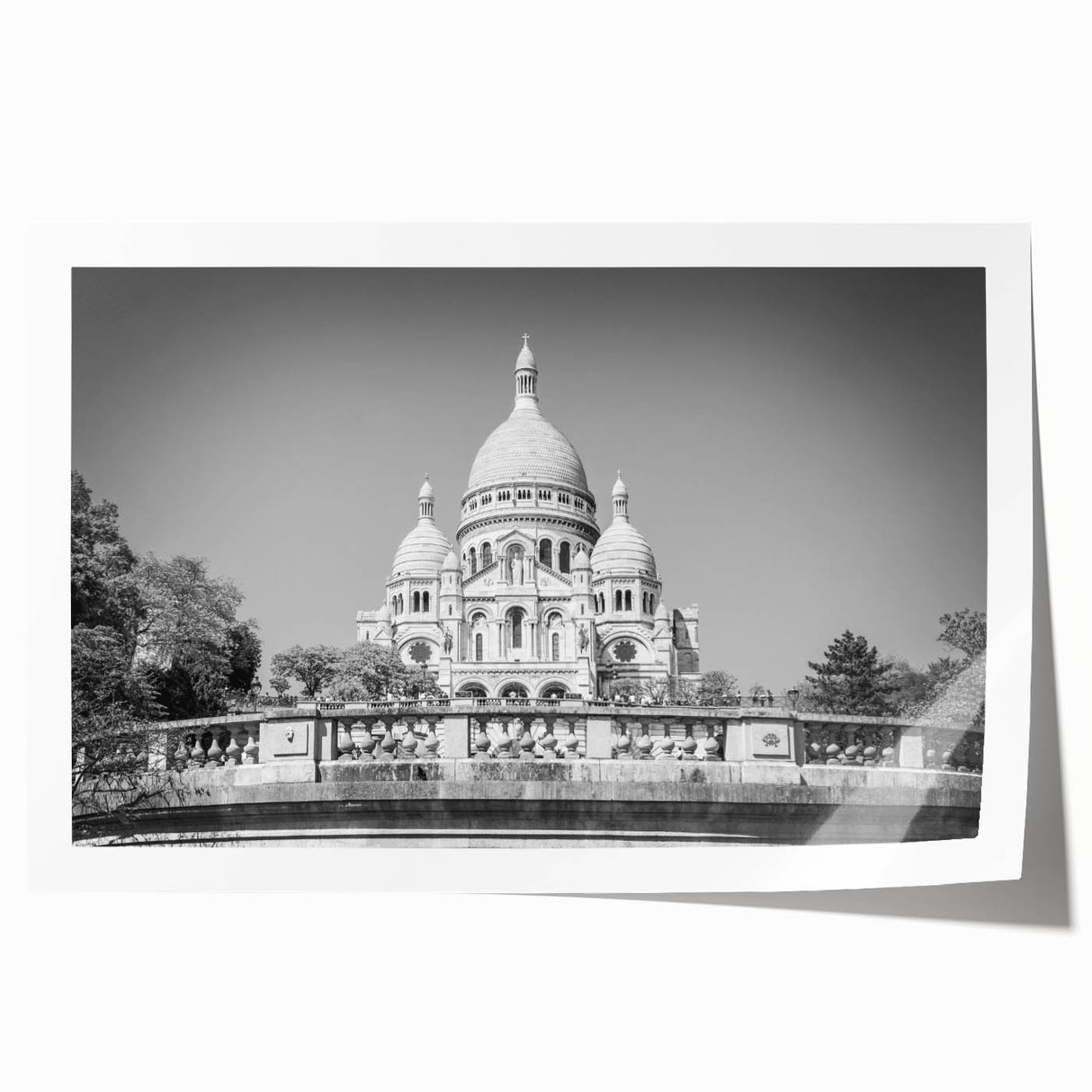 Extra large rolled print of Paris scenery with vibrant floral elements, ideal for art wall dining room.
