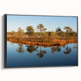 Black and white landscape art painting of a European scene on framed canvas, suitable for bedroom decor.