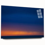 Large abstract wall art depicting a serene Yucatan scenery in pastel shades on acrylic glass.