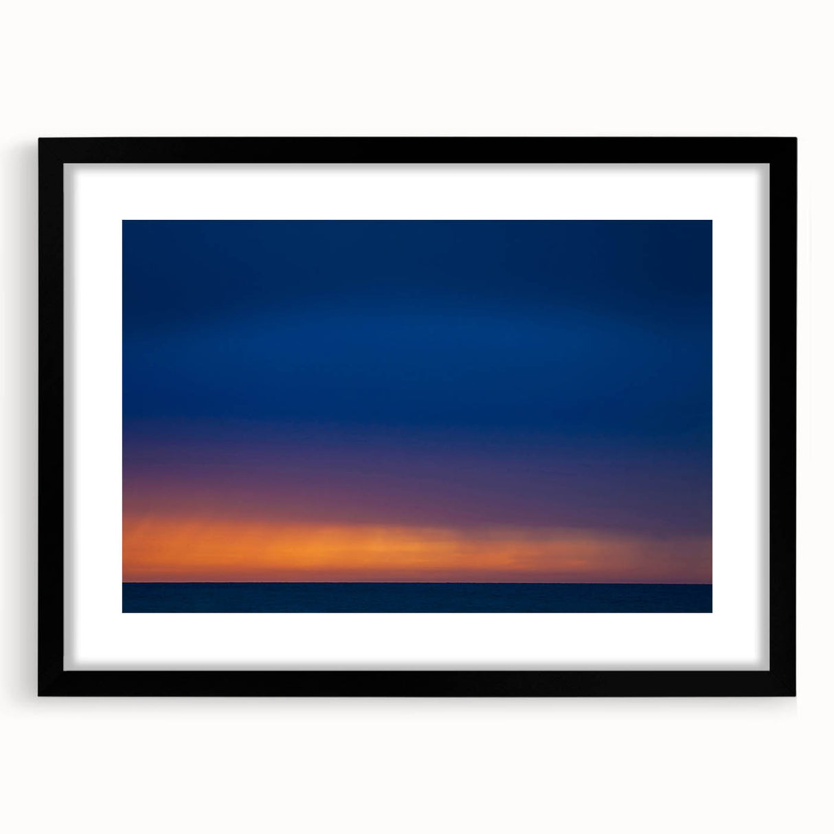 Extra large abstract art print of a colorful Yucatan scenery on a black framed canvas, ideal for living room decor.