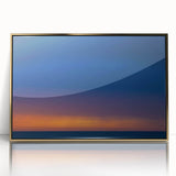 Large abstract wall art depicting a Yucatan scenery in gold and green tones on a framed acrylic.