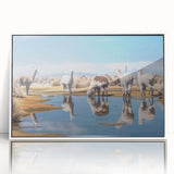 Framed acrylic print of a Bolivian landscape in muted earth tones, ideal for modern art wall decor.