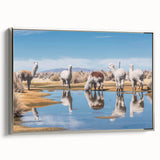 Landscape art painting of Bolivia scenery in colorful art style on framed canvas, ideal for living room decor.