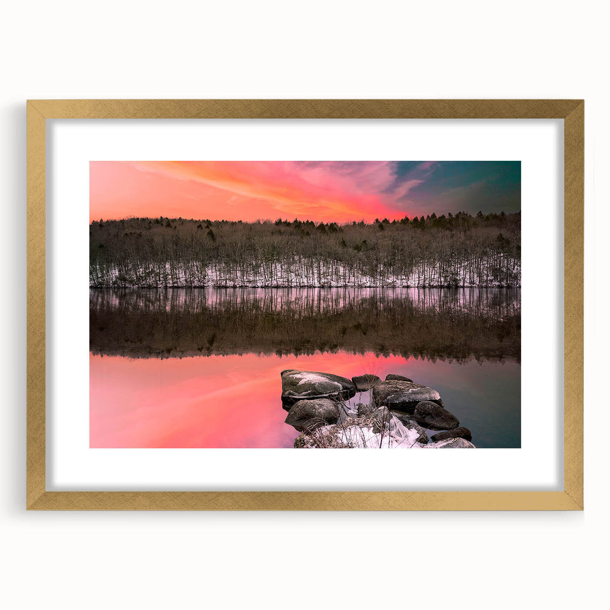 Extra large abstract art print featuring textured waves in muted blue and gray tones on a framed canvas.