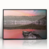 Large abstract wall art depicting a Connecticut scenery in muted earth tones on a framed acrylic.
