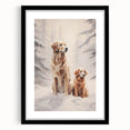 Abstract art print with swirling blues and whites on a textured canvas, framed in black, suitable for living room decor.