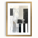Abstract minimalist wall art frame with a gold mat, showcasing a sleek design that complements modern decor, ideal for stylish home interiors.