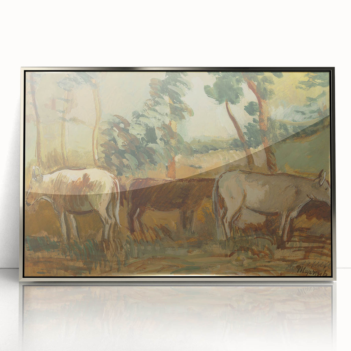 Modern Wall Art - Cows by Cyprián Majerník - Rustic Farmhouse Decor