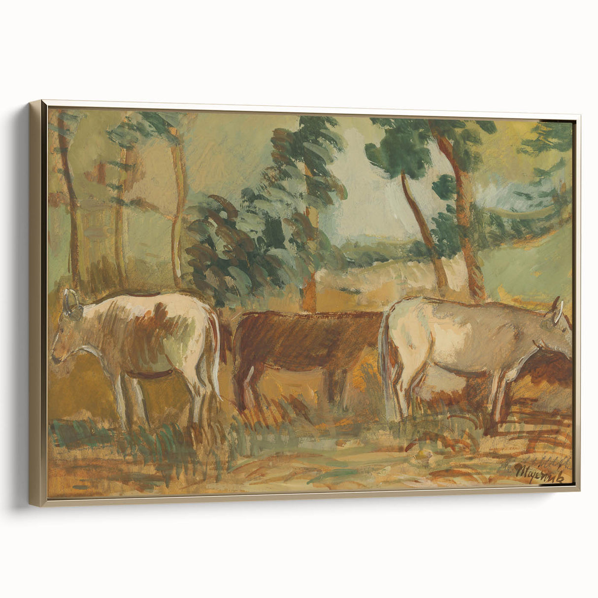 Modern Wall Art - Cows by Cyprián Majerník - Rustic Farmhouse Decor