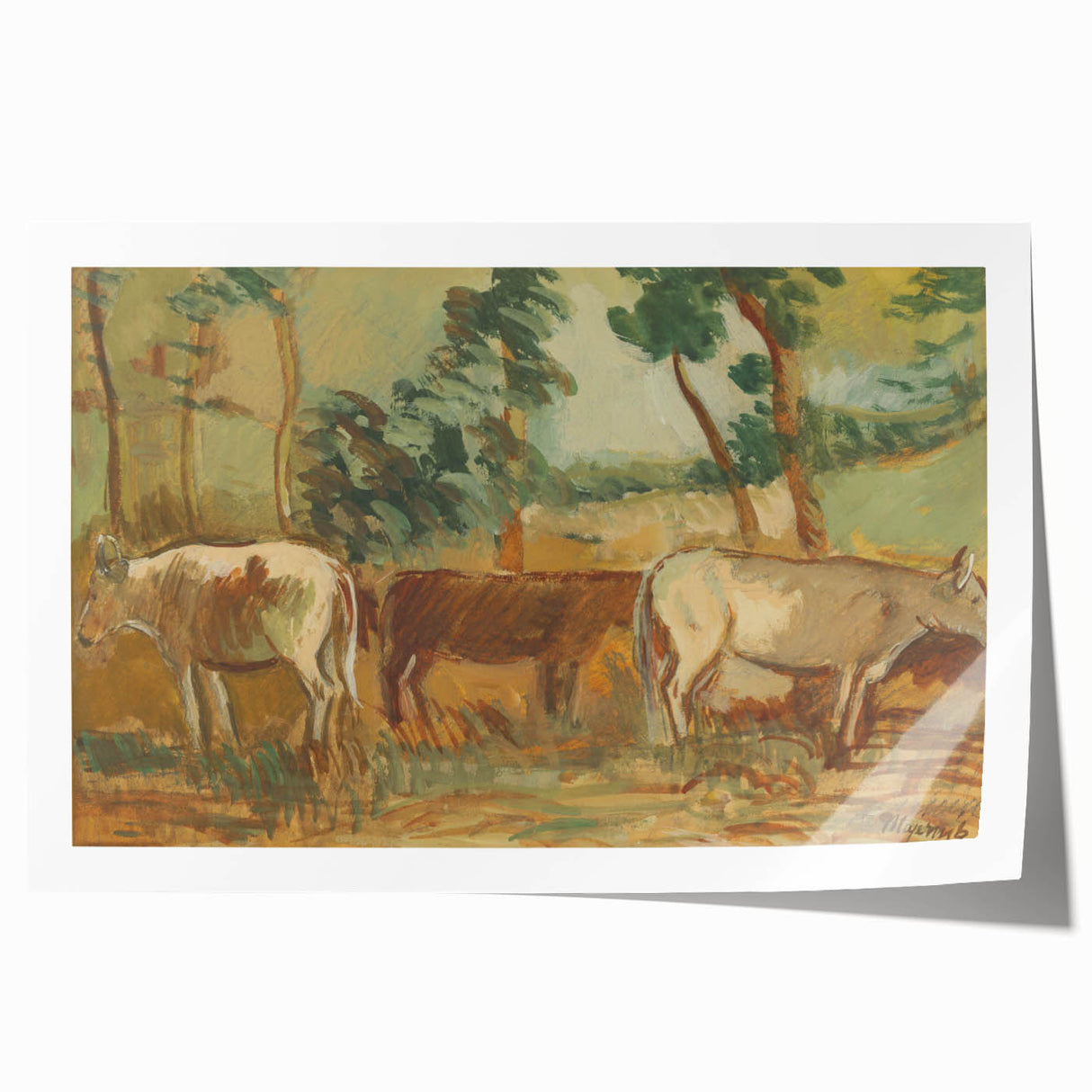 Modern Wall Art - Cows by Cyprián Majerník - Rustic Farmhouse Decor