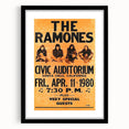 Ramones Retro Poster - 1980 Santa Cruz Concert Art - Civic Auditorium