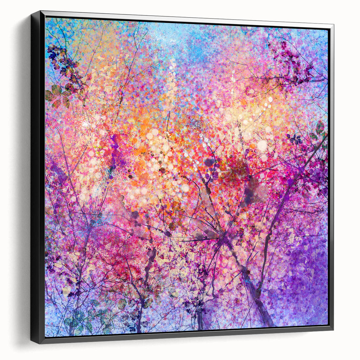 Vibrant Abstract Tree Wall Art – Colorful Canvas for Living Room