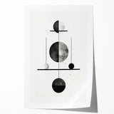 Abstract minimalist wall art print showcasing soft pastel colors and geometric shapes, rolled up for shipping in a protective cardboard tube. Perfect for modern home decor.