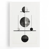 Abstract minimalist wall art on stretched canvas, showcasing soft pastel colors and geometric shapes, ideal for modern home decor. Perfect for adding a subtle artistic touch to any room.