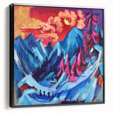 Vibrant Expressionist Winter Scene – Abstract Mountain Wall Art