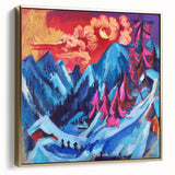 Vibrant Expressionist Winter Scene – Abstract Mountain Wall Art