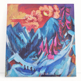 Vibrant Expressionist Winter Scene – Abstract Mountain Wall Art
