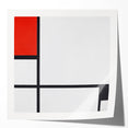Minimalist Modern Wall Art – Abstract Geometric Red and Black Composition