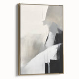 Abstract minimalist wall art framed in gold, showcasing a sophisticated design with soft hues and clean lines, ideal for modern home decor.