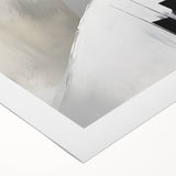 Abstract minimalist wall art on rolled canvas showcasing soft earth tones and geometric shapes, ideal for modern home decor, elegantly packaged in a protective tube.