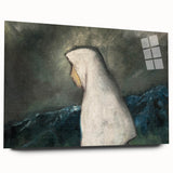 Expressionist Art - Woman in a White Shawl by Zolo Palugyay - Vintage Scene