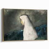 Expressionist Art - Woman in a White Shawl by Zolo Palugyay - Vintage Scene