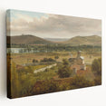Romantic Art Prints: Panoramic Landscape Near River Moselle by Rousseau