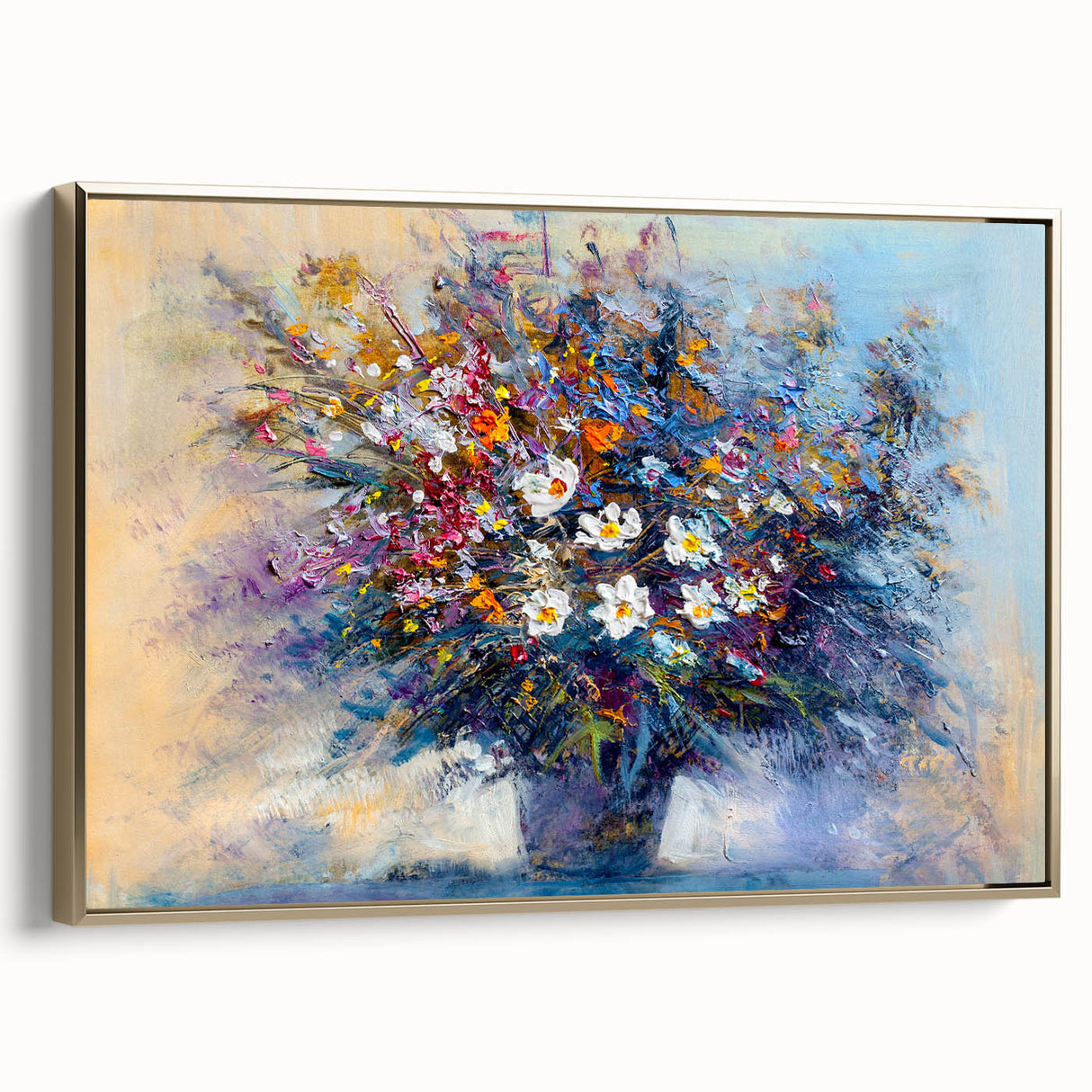 Elegant Floral Bouquet Wall Art – Abstract Canvas for Living Room