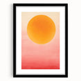 Abstract minimalist wall art framed in black, featuring geometric shapes and soft neutral tones, ideal for modern decor enhancement in living spaces.