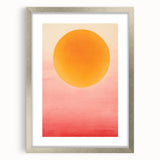 Minimalist abstract wall art framed in silver with a white mat, showcasing a contemporary design ideal for modern home decor, enhancing any room's aesthetic.