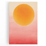 Abstract minimalist wall art on stretched canvas, showcasing soft earth tones and geometric shapes, ideal for modern home decor, enhancing contemporary interiors.