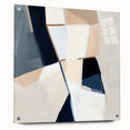 Geometric Abstract Wall Decor – Navy and Beige Minimalist Canvas