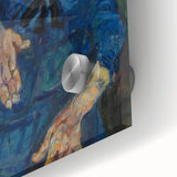Expressionist Woman in Blue – Vibrant Figurative Wall Art