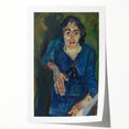 Expressionist Woman in Blue – Vibrant Figurative Wall Art