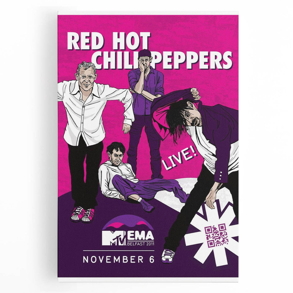 Red Hot Chili Peppers 2011 MTV EMA Poster | Vintage Rock Art