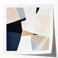 Minimalist Abstract Wall Art – Neutral Beige and Navy Canvas