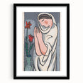 Modern Minimalist Wall Art - Woman with Flowers Abstract Print