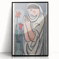 Modern Minimalist Wall Art - Woman with Flowers Abstract Print