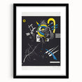 Abstract Geometric Modern Wall Art - Bold Black and Yellow Print