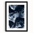 Framed black landscape cave artwork with matting, showcasing intricate details and textures, perfect for modern home decor. Ideal for art enthusiasts and collectors.