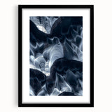 Framed black landscape cave artwork with matting, showcasing intricate details and textures, perfect for modern home decor. Ideal for art enthusiasts and collectors.
