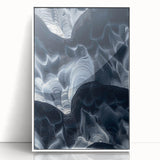 Framed acrylic artwork showcasing a vibrant landscape with caves, featuring a white frame and a clear front view, perfect for enhancing modern interior decor.