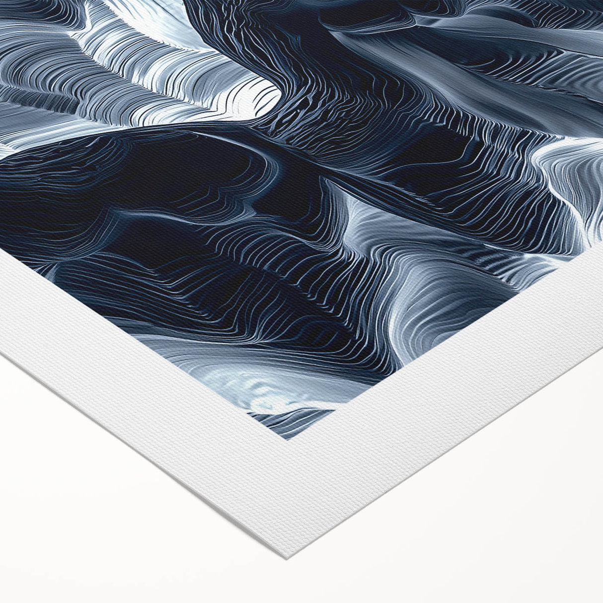Vibrant rolled canvas depicting a stunning landscape scene with intricate cave formations, showcasing earthy tones and detailed textures, perfect for home decor.