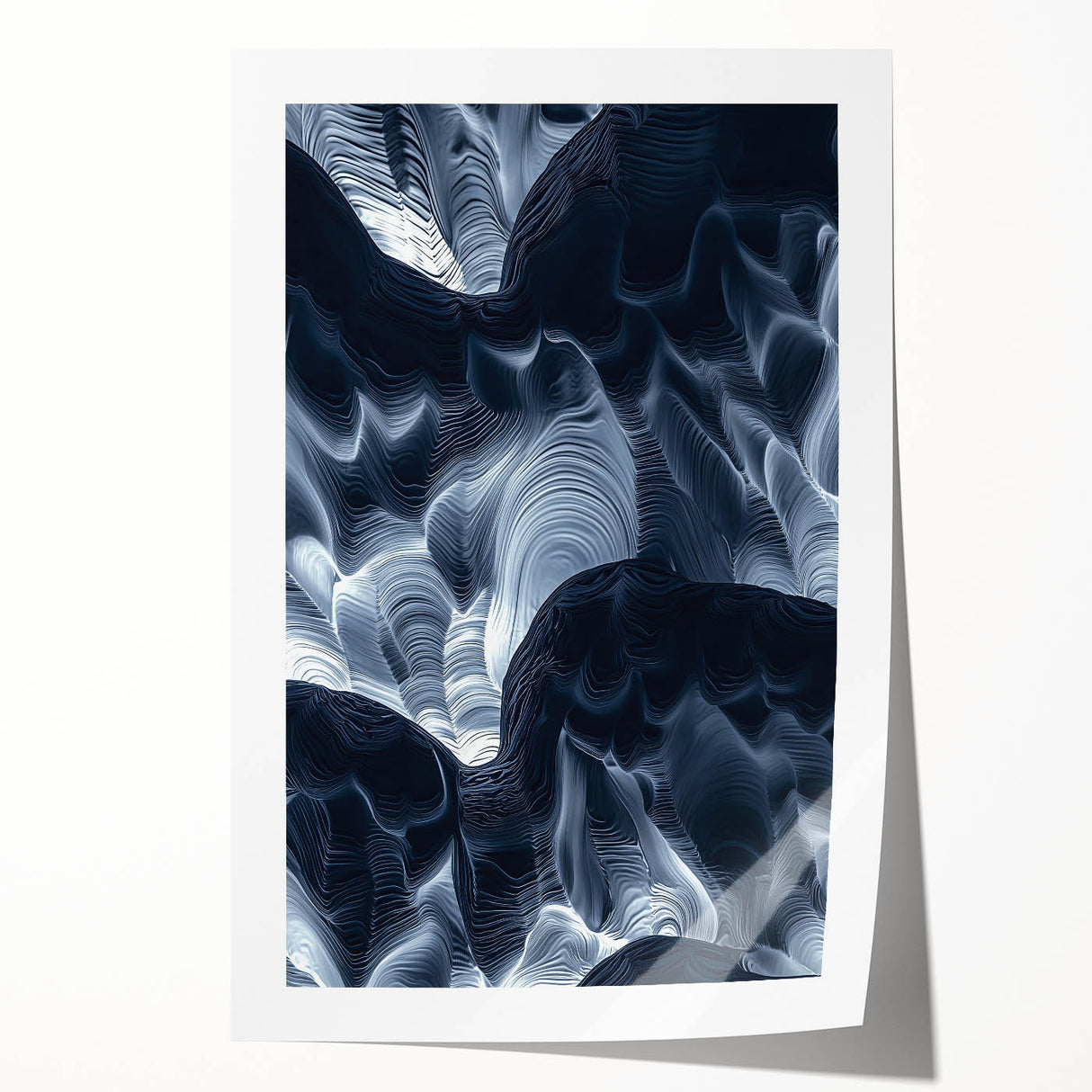 Vibrant rolled print showcasing a stunning landscape view of caves, featuring rich colors and intricate details, perfect for home decor or art enthusiasts.