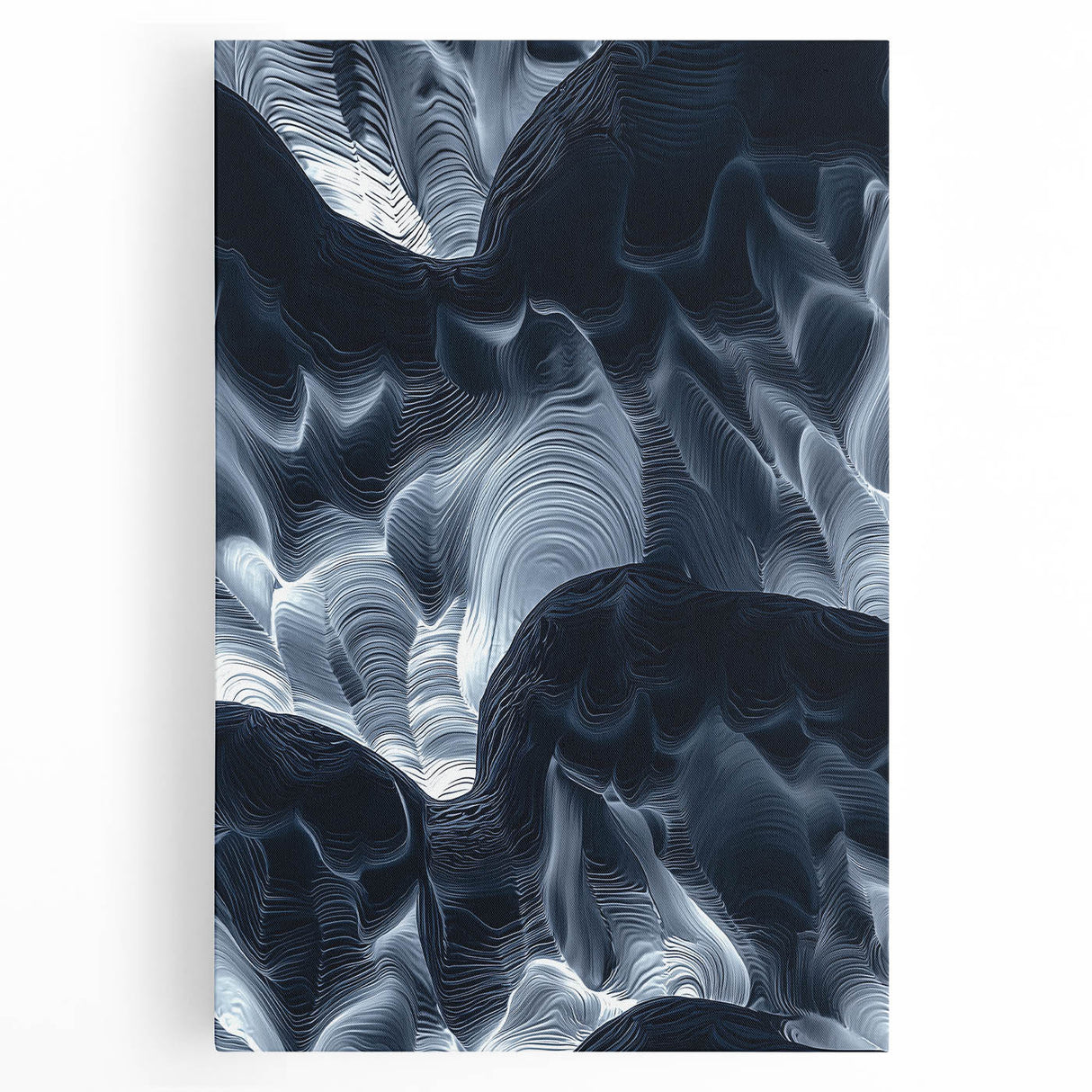 Stretched canvas artwork depicting a vibrant cave landscape with rich earth tones and intricate details, perfect for enhancing home decor and showcasing nature's beauty.