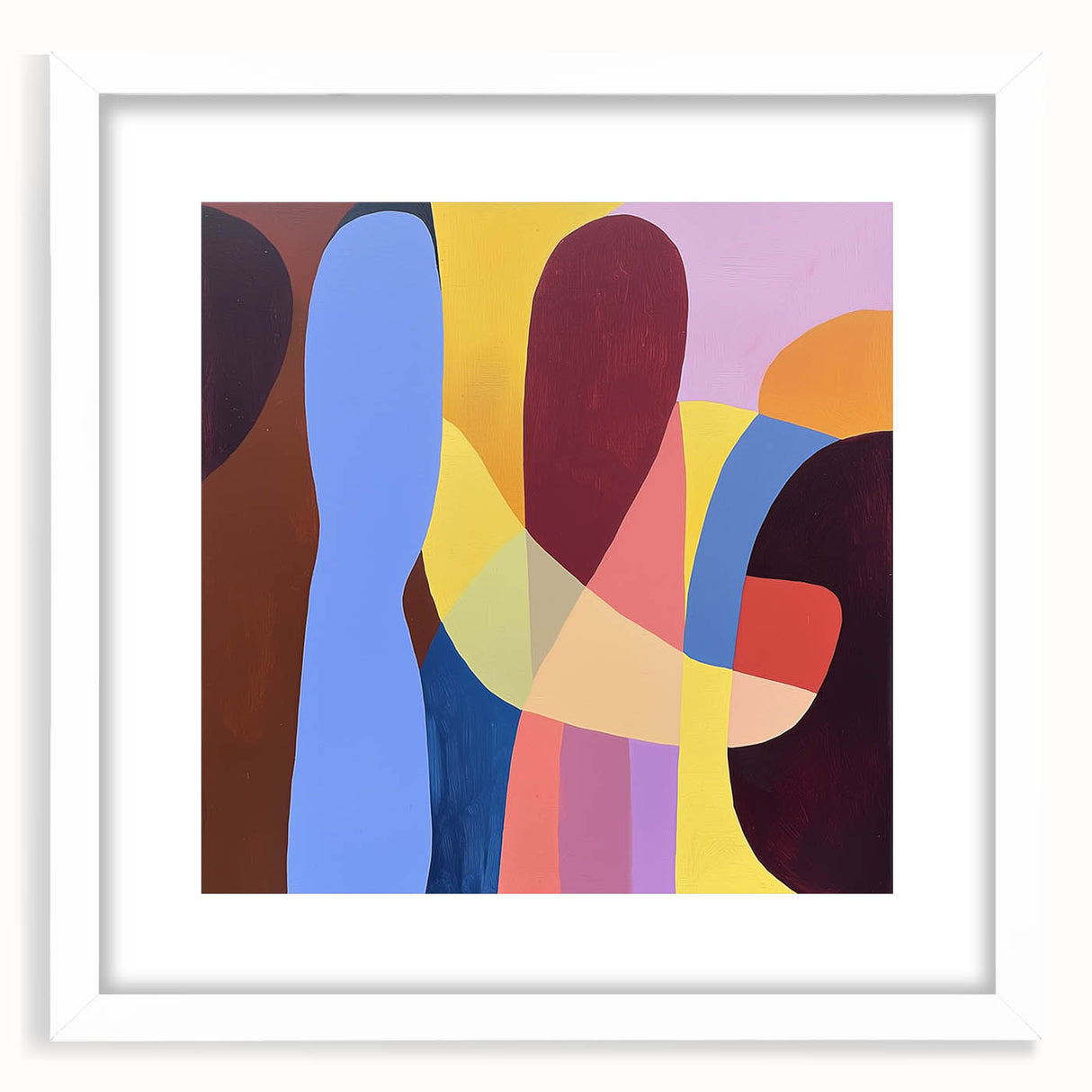 Abstract geometric frame with a white mat, showcasing a minimalist design, perfect for modern decor. Ideal for displaying artwork or photographs, enhancing interior aesthetics.
