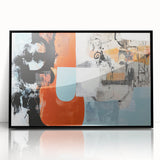 Framed acrylic artwork showcasing a vibrant abstract splatter design in black, adding a modern touch to any decor, perfect for contemporary living spaces.