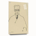 Striking Art Deco Wall Art - Minimalist Portrait of Franz Blei in Ink