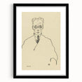 Striking Art Deco Wall Art - Minimalist Portrait of Franz Blei in Ink