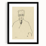 Striking Art Deco Wall Art - Minimalist Portrait of Franz Blei in Ink